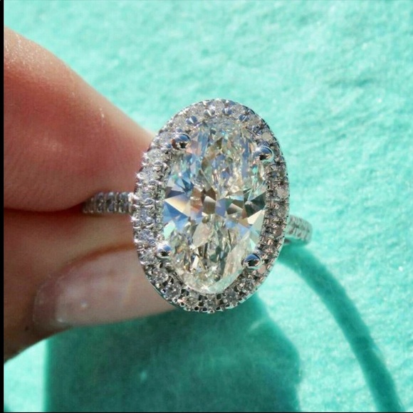 New Oval Cut 925 Silver Diamond Lady  Ring - Picture 3 of 6